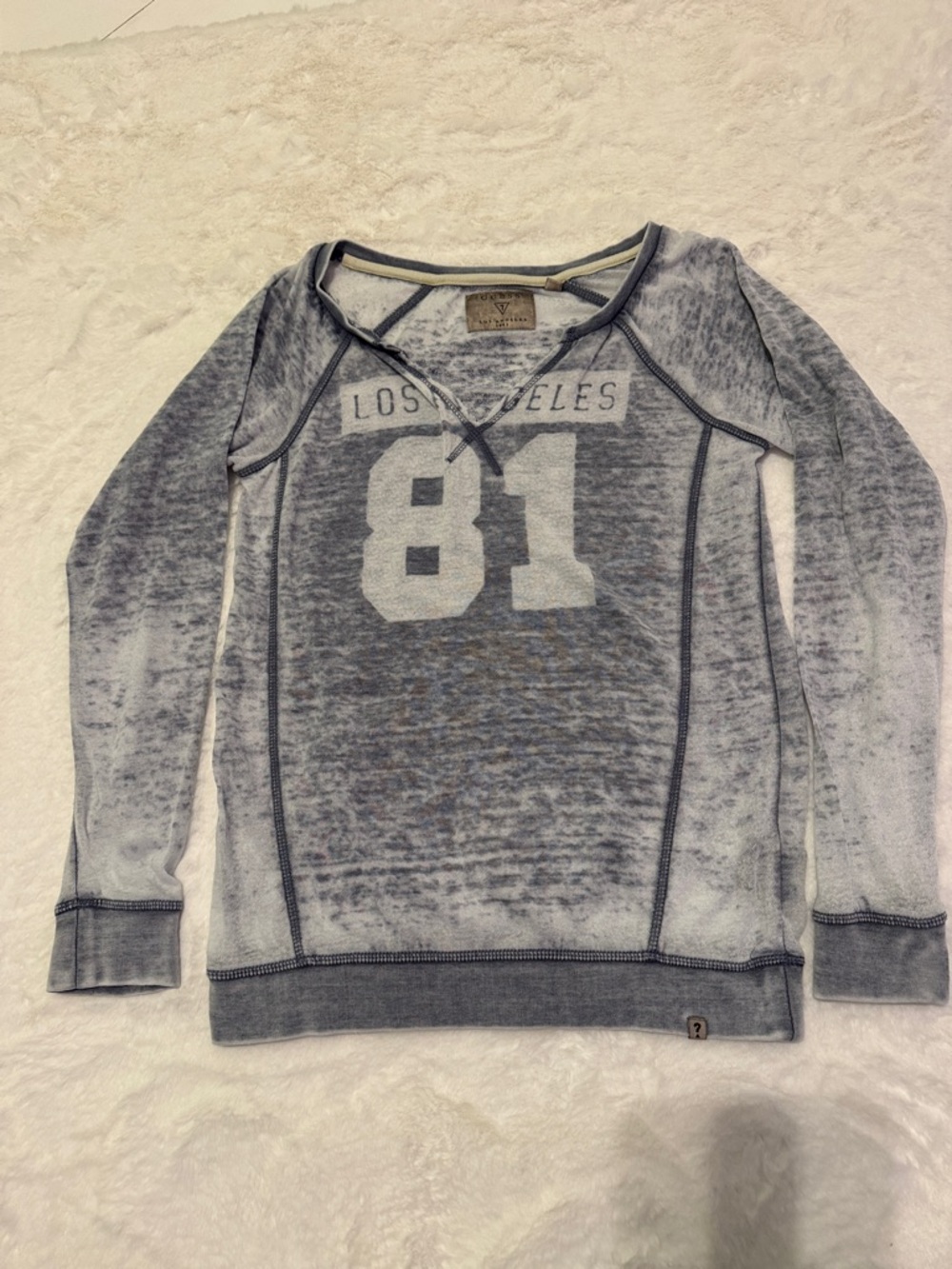 Guess Los Angeles 81 Graphic Pullover Sweater - Light Gray